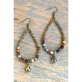 3" Teardrop Beaded Hoop Earrings