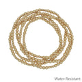 Water Resistant Set of 5 4mm and 3mm Beaded Stretch Bracelets