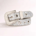1.5 in Fashionable Sequin Belt with Rhinestone Buckle