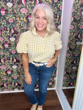 Load image into Gallery viewer, Ruffle Collar Puff Sleeve Top

