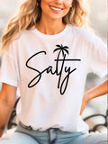 White Salty Graphic Cotton Tee