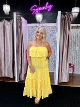 Load image into Gallery viewer, Tiered Flowing Tube Top and Skirt Tube Maxi Dress in Yellow
