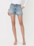 Vervet High Rise Waist Tie Denim Shorts