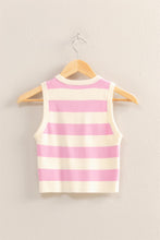 Load image into Gallery viewer, JUNIORS STRIPE KNIT TANKS IN PINK OR TAN
