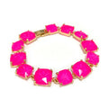 Hot Pink Glass Crystal 7.5" Bracelet