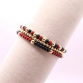 Maroon and Black Hematite Game Day Bracelet Stack