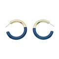 Gold Hoop with Navy Acrylic Gameday 2" Hoop Earring