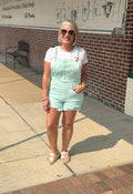 Risen Front Distressed Shortall in Mint