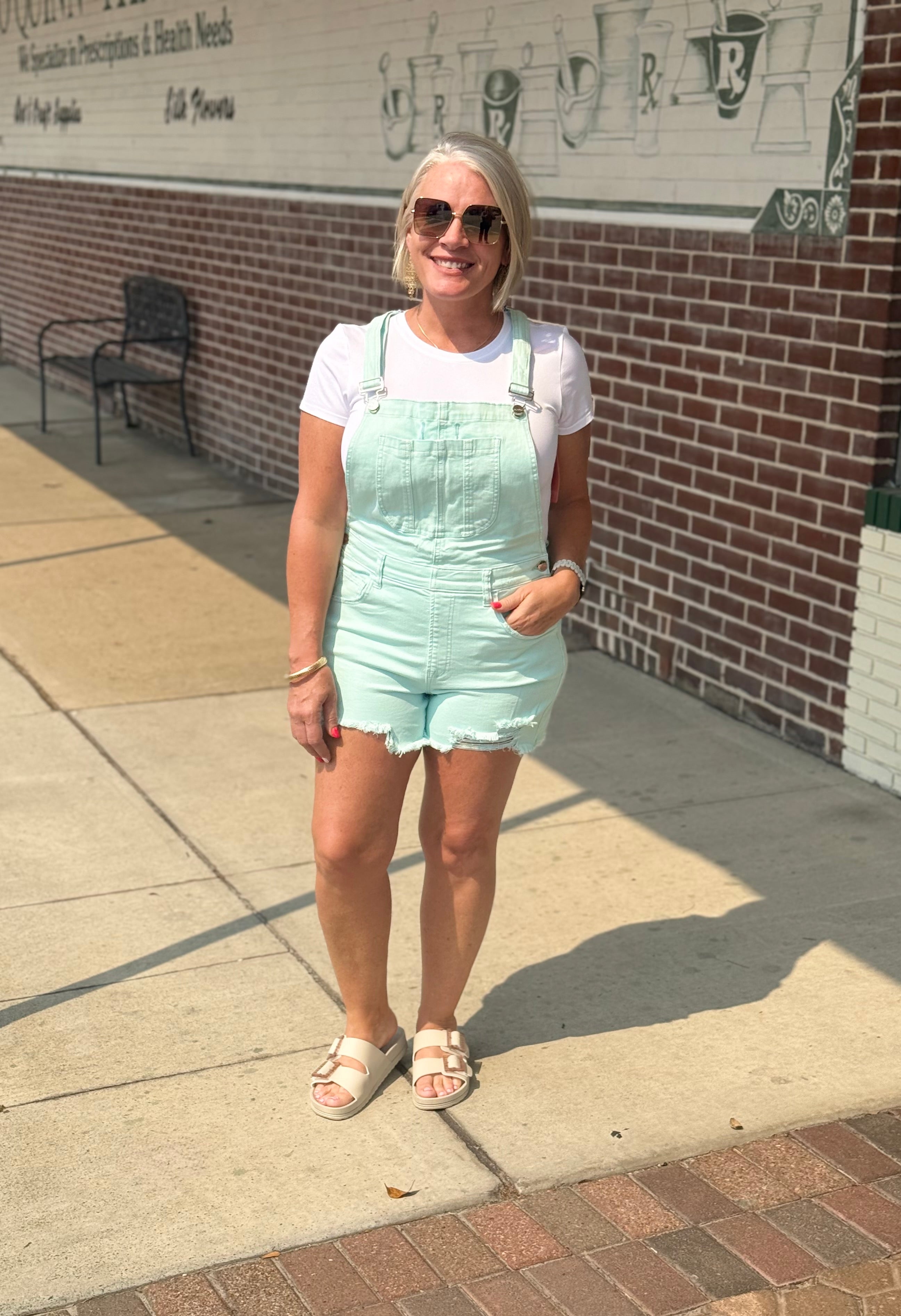 Risen Front Distressed Shortall in Mint
