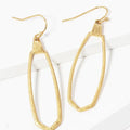 Metal Brushed-Texture Long Doorknocker Dangle Earrings