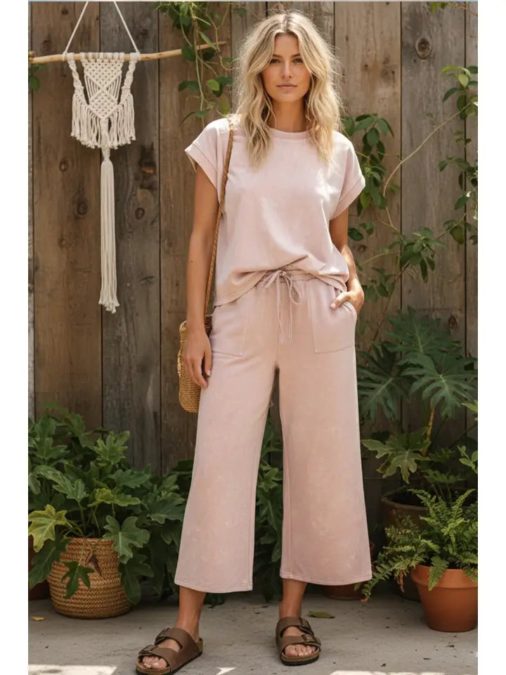 Dusty Mauve Mineral Wash Scuba Lounge Set