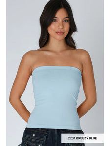 Breezy blue 2 layer tube top