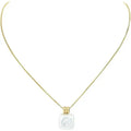 Gold Chain with Square Pearl Charm 16"-18" Necklace