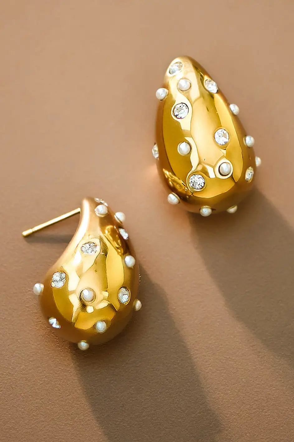 18K Gold Pvd Plated Waterproof Stainless Steel Stud Earrings