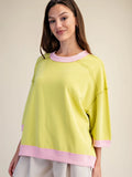 Lime Oversized Sweatshirt with Raglan Sleeves