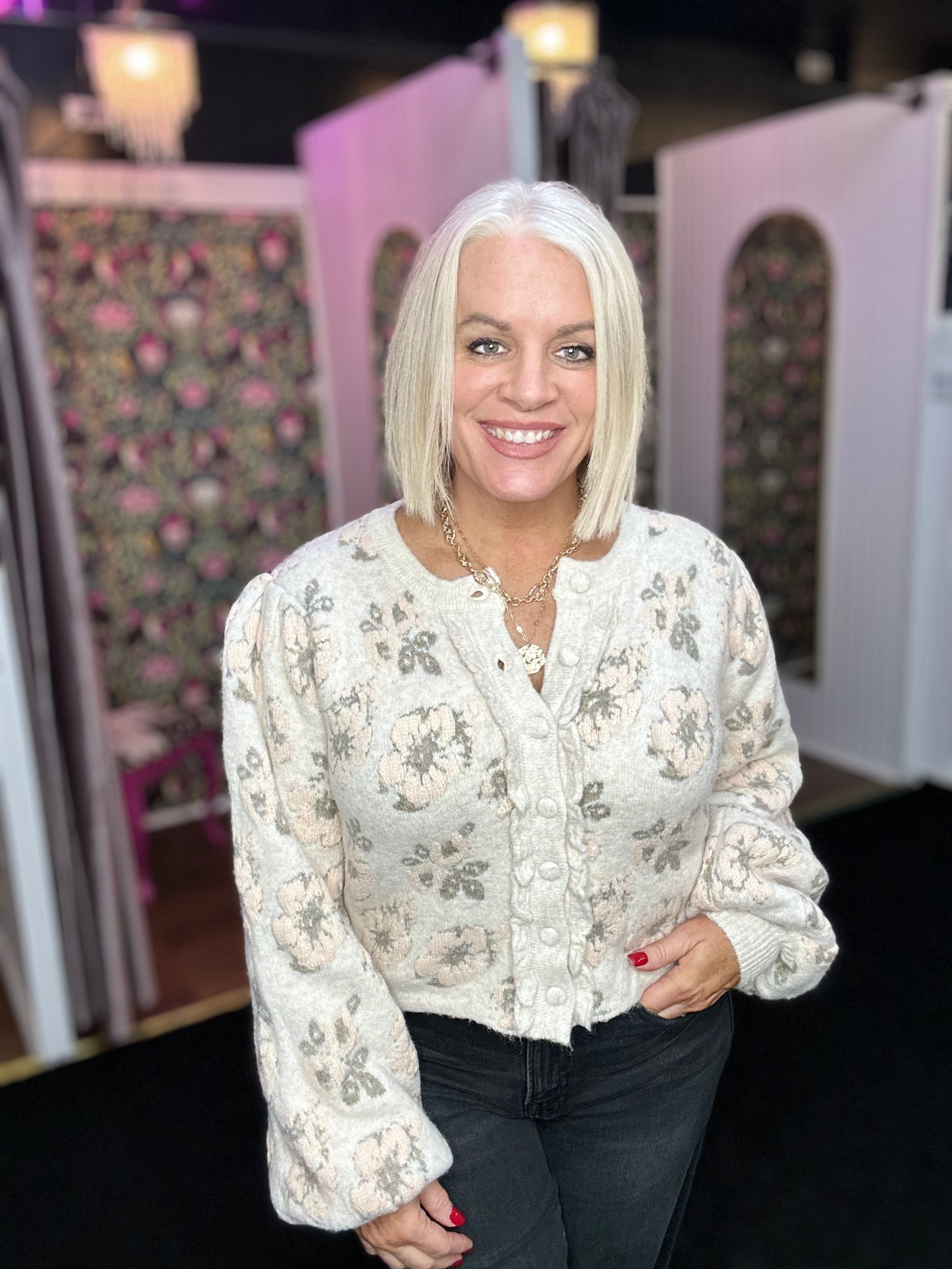 Floral Button Down Cardigan sweater