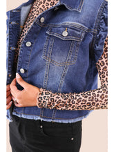Load image into Gallery viewer, JESS LEA Jordan Ruffle Denim Vest- Dark Denim
