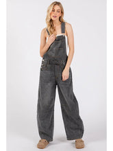 Load image into Gallery viewer, BLACK Washed Denim Overall
