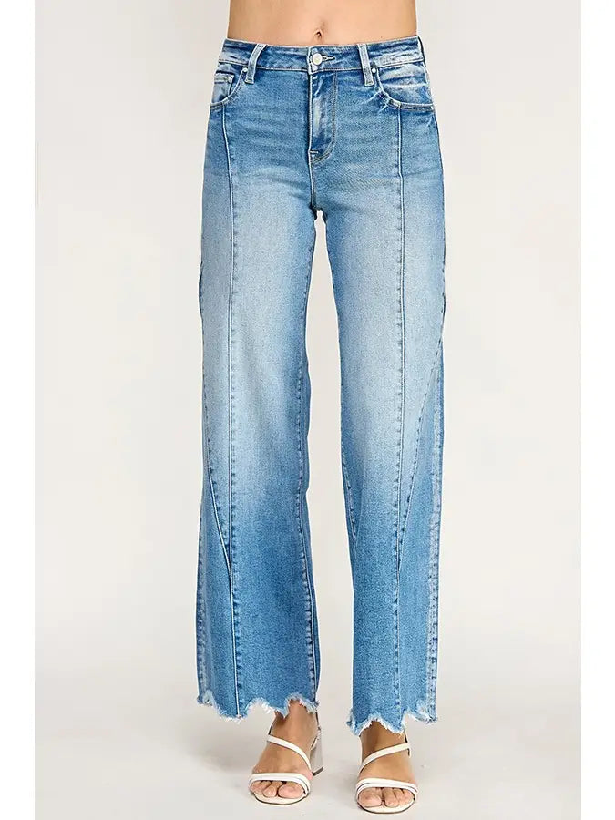 Petra Super Stretch High Rise Wide Leg w/ Seam Detail