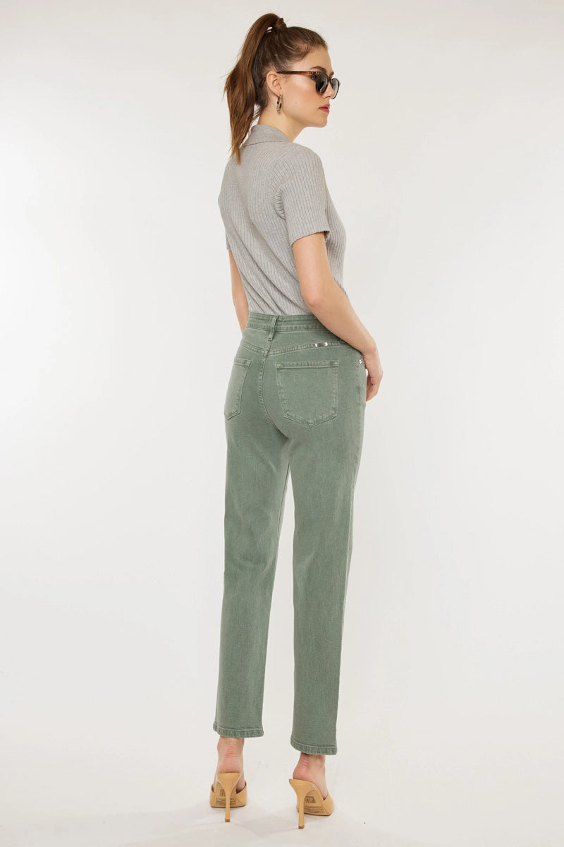 KanCan Ultra High Rise 90’S Olive Straight Jeans