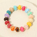 Resin Round Beaded Stretch Bracelet