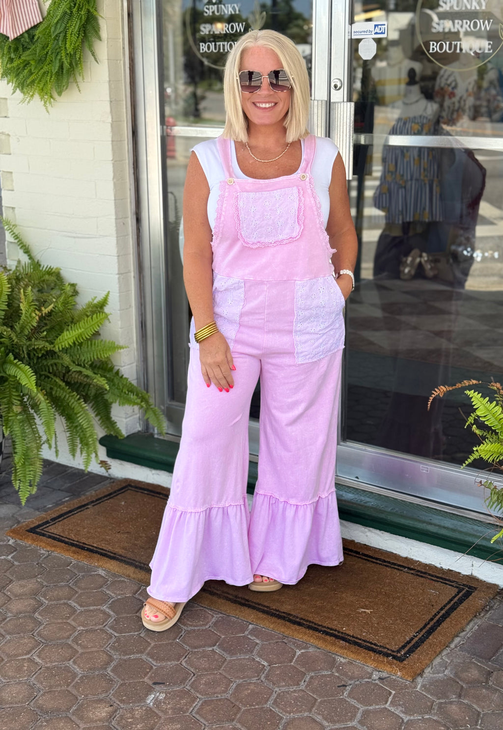 Cotton Candy Mineral Washed Tea Party Ruffle Jumpsuits HJ7065