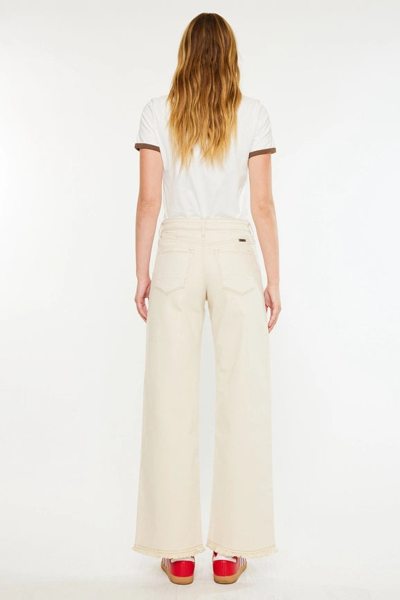 Kancan cream High Rise trouser JEANS