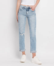 Load image into Gallery viewer, LOVERVET TUMMY CONTROL HIGH RISE CUFF SLIM STRAIGHT JEANS
