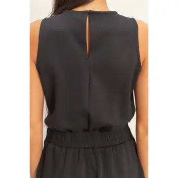 Butter soft black sleeveless romper