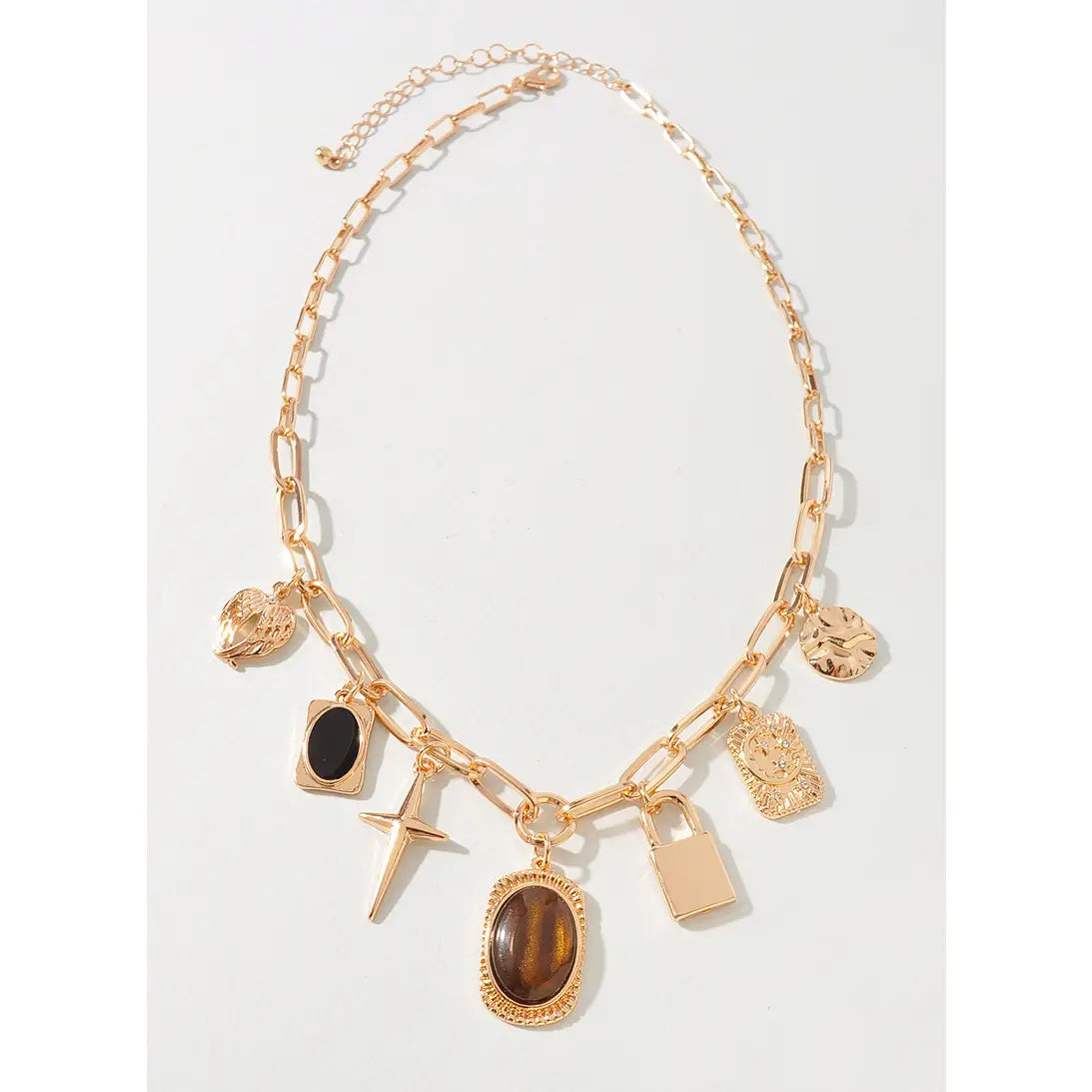 Cross Multi Charm Necklace