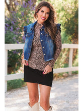 Load image into Gallery viewer, JESS LEA Jordan Ruffle Denim Vest- Dark Denim
