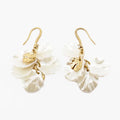 Pearlized Open Leaf and Gold 1.5" Earring