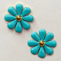 Turquoise Stud Flower Earrings