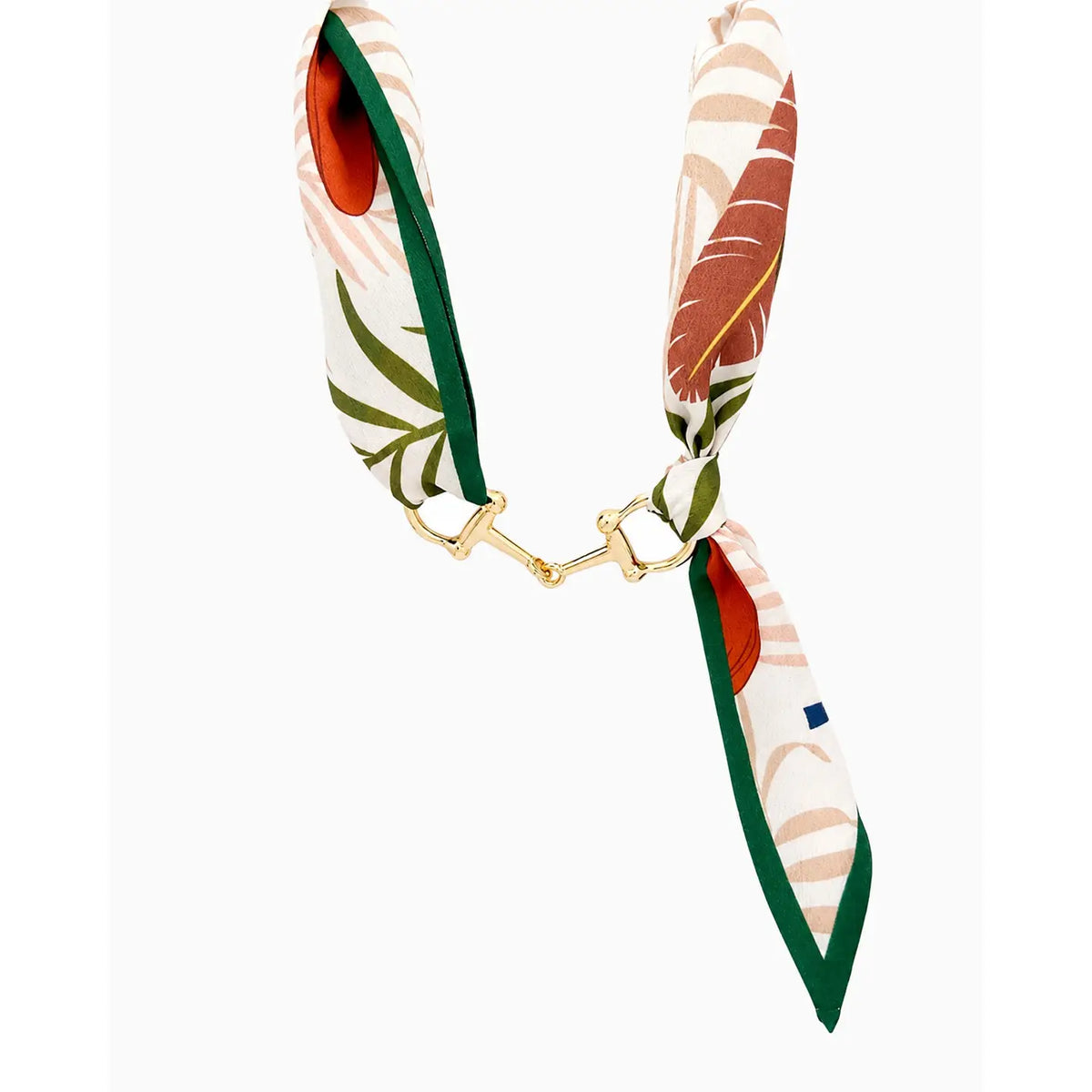 Green Horse Bit Silk Scarf Chocker Necklace
