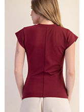 Load image into Gallery viewer, Burgundy Gathered Knit Top
