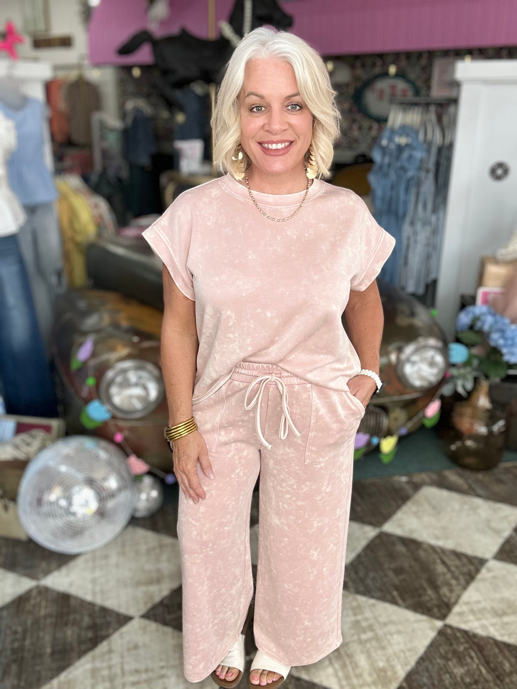 Dusty Mauve Mineral Wash Scuba Lounge Set