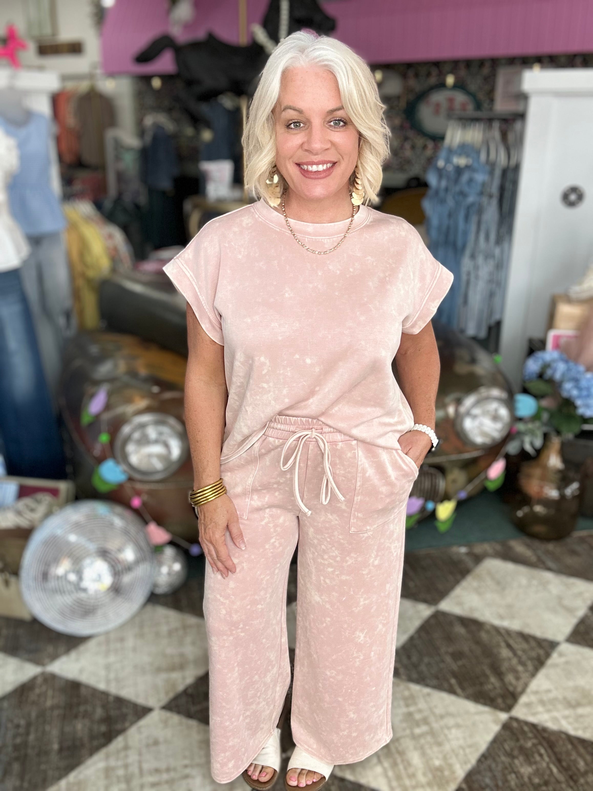 Dusty Mauve Mineral Wash Scuba Lounge Set