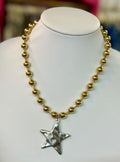 Barb & Star Necklace gold necklace with silver star