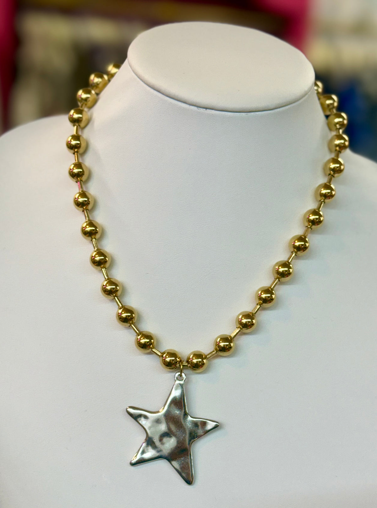Barb & Star Necklace gold necklace with silver star