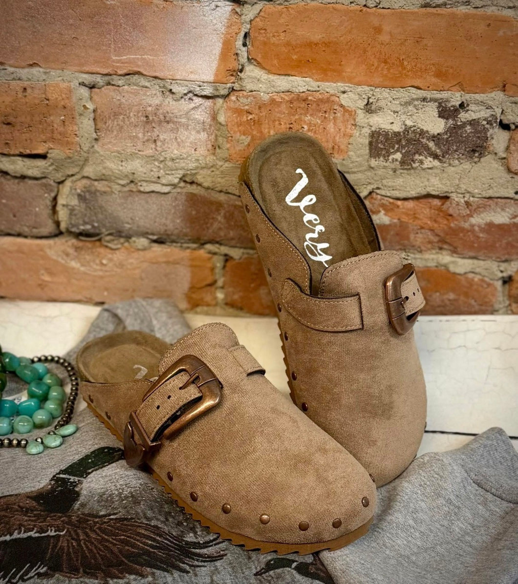 Very G Women Slip On Mule with Buckle Detail