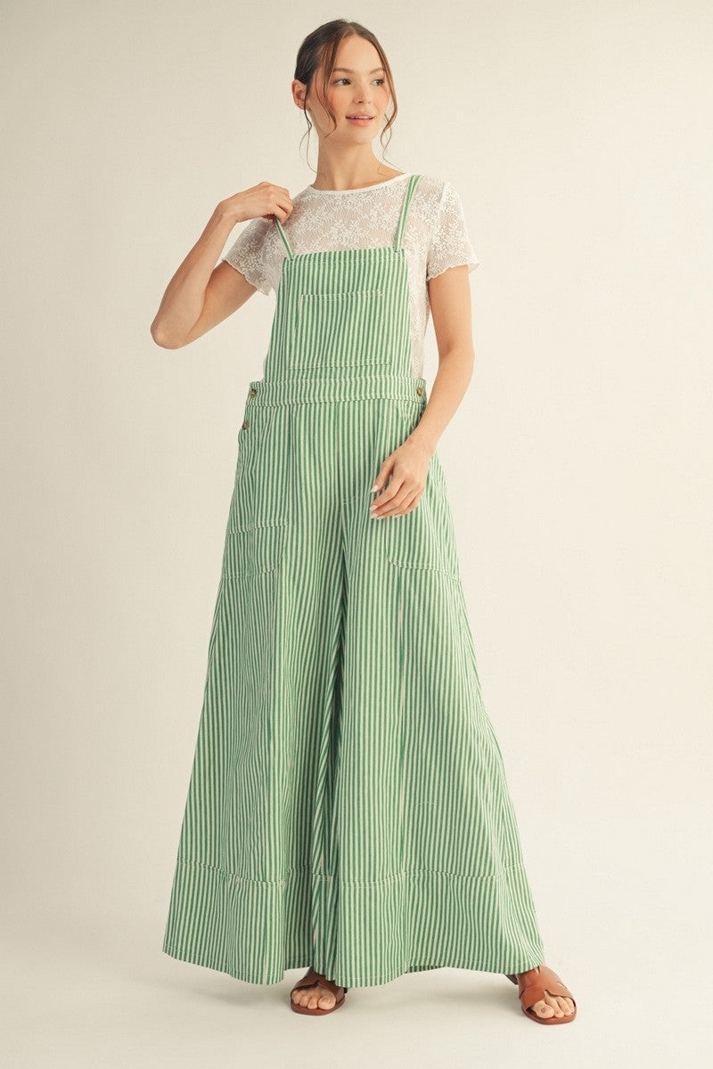 GREEN STRIPE OVERALLS