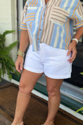 KANCAN WHITE High Rise A-Line Trouser SHORTS