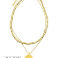 Double Strand Necklace with Round Charm