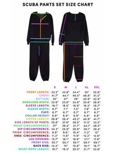 Black Scuba Pants Set Athletic Apparel