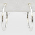 Textured Silver 1" Hoop Earrings