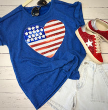 Load image into Gallery viewer, Ribbed sequin flag top
