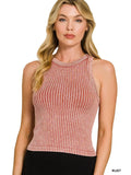 Rust washed ribbed tank