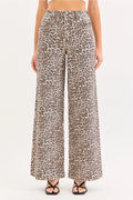 Cello Leopard High Rise Wide Leg Jeans