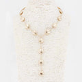 Gold Flat Beaded 17" Y Drop Necklace