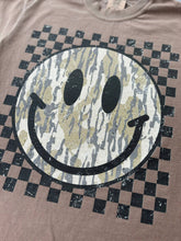 Load image into Gallery viewer, Checkered Camo Smiley Wholesale Tee
